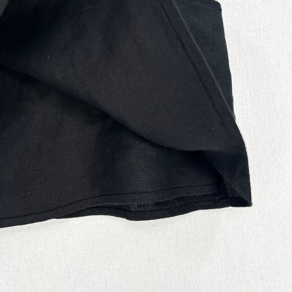 REFORMATION Lorin Linen Crop Top Womens XS Extra Small Black Tank Wide Strap NEW - Picture 11 of 16